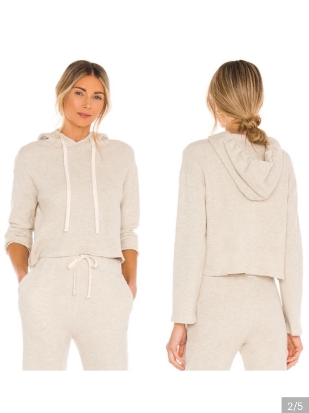 Monrow Oatmeal waffle hoodie XL